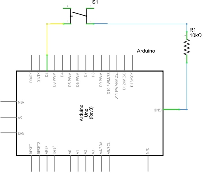 Ардуино схема с кнопкой